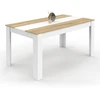 Image de Table de salle à manger 8 personnes bois imitation hêtre et blanc