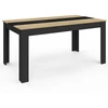 Image de Table de salle à manger noire et imitation hêtre 8 personnes