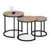 Image de Lot de 3 tables basses gigognes DETROIT rondes 35/40/45 design industriel