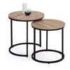 Image de Lot de 2 tables basses gigognes DETROIT rondes 40/45 design industriel