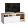 Image de Meuble TV 110 cm MALO bois et placard blanc