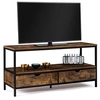 Image de Meuble TV 113 cm DAYTON 2 tiroirs bois effet vieilli design industriel
