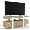Image de Meuble TV 116 cm PHOENIX avec tiroirs bois et blanc