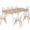 Image de Table a manger extensible sans tiroir en.casa 10 personnes en bois 160 x 90 cm
