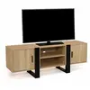 Image de Meuble TV 140 cm PHOENIX 2 portes bois et noir