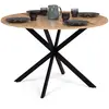 Image de Table ronde noir et bois 4-6 personnes 110cm pied araignée