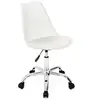 Image de Chaise de bureau scandinave blanche à roulettes