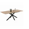 Image de Table à manger extensible rectangle ALIX 6-10 personnes bois et noir 160-200 cm
