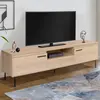 Image de Meuble télé contemporain bois et métal 180 cm avec rangements