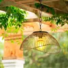 Image de Suspension solaire extérieur métal et effet rotin
