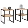 Image de Tables de nuit industrielles bois et métal noir