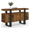 Image de Buffet 140 cm PHOENIX 4 portes bois effet vieilli et noir