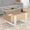 Image de Table basse bois et blanc avec plateau relevable