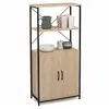 Image de Buffet haut 2 portes H. 125 cm DETROIT avec étagères design industriel