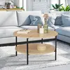 Image de Table basse ronde double plateau style industriel 70 cm