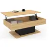 Image de Table basse plateau relevable rectangulaire EDEN bois et noir