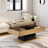 Image de Table de salon relevable bois et noir