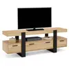 Image de Meuble TV 140 cm PHOENIX avec tiroirs bois et noir