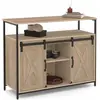 Image de Buffet portes coulissantes grange bois clair effet vieilli