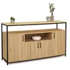 Image de Buffet 140 cm DETROIT 4 portes avec niche design industriel