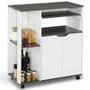 Image de Desserte de cuisine COSI bois blanc et plateau gris L.76 CM