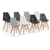 Image de Lot de 8 chaise de bureau en bois non empilable non pliable interieur H. 79.5 cm gris