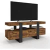 Image de Meuble TV 116 cm PHOENIX avec tiroirs bois effet vieilli et noir