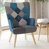 Image de Fauteuil patchwork bleu style scandinave