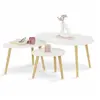 Image de Lot de 3 tables basses gigognes GAIA laquées blanc scandinave