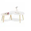 Image de Lot de 2 tables basses gigognes GAIA laquées blanc scandinave