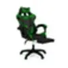 Image de Fauteuil de gaming ALEX réglable avec repose-pied, coussin de tête et coussin lombaire noir et vert