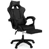 Image de Fauteuil de gaming ALEX réglable avec repose-pied, coussin de tête et coussin lombaire noir