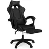 Image de Fauteuil gamer noir réglable et inclinable avec repose pied