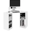 Image de Bureau d'angle HARRY blanc gain de place bureau informatique avec rangements