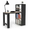 Image de Bureau bibliothèque BEN avec étagères noir et façon hêtre