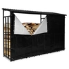 Image de Abri de stockage en acier galvanisé pour bûches L. 274 cm avec housse de protection