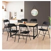 Image de Lot de 6 chaise de conference en metal pliable interieur H. 80 cm noir