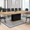 Image de Table à manger extensible bois et noir : 8-12 personnes