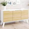 Image de Buffet blanc et bois scandinave 3 portes 113 cm