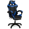 Image de Fauteuil de gaming ALEX réglable avec repose-pied, coussin de tête et coussin lombaire noir et bleu