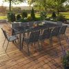 Image de Salon de jardin gris avec chaises empilables 10 personnes