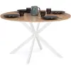 Image de Table ronde bois et blanche 6 personnes industrielle