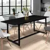 Image de Table à manger noire extensible style industriel