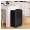 Image de Poubelle de cuisine tri sélectif 2 x 30L noir 2 seaux amovibles et pédales en métal