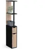 Image de Meuble WC étagère WILLY bois 2 portes noir et hêtre