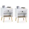 Image de Lot de 2 tables de chevet BAHIA 1 tiroir avec niche scandinave