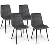 Image de Lot de 4 chaises MILA en velours gris foncé pour salle à manger