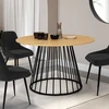 Image de Table ronde pied filaire bois et noir 6 personnes