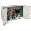 Image de Abri de jardin en métal gris clair verrouillable multi-rangement stockage vélos, outils, poubelles