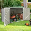Image de Abri de jardin multi-rangements en métal gris clair
